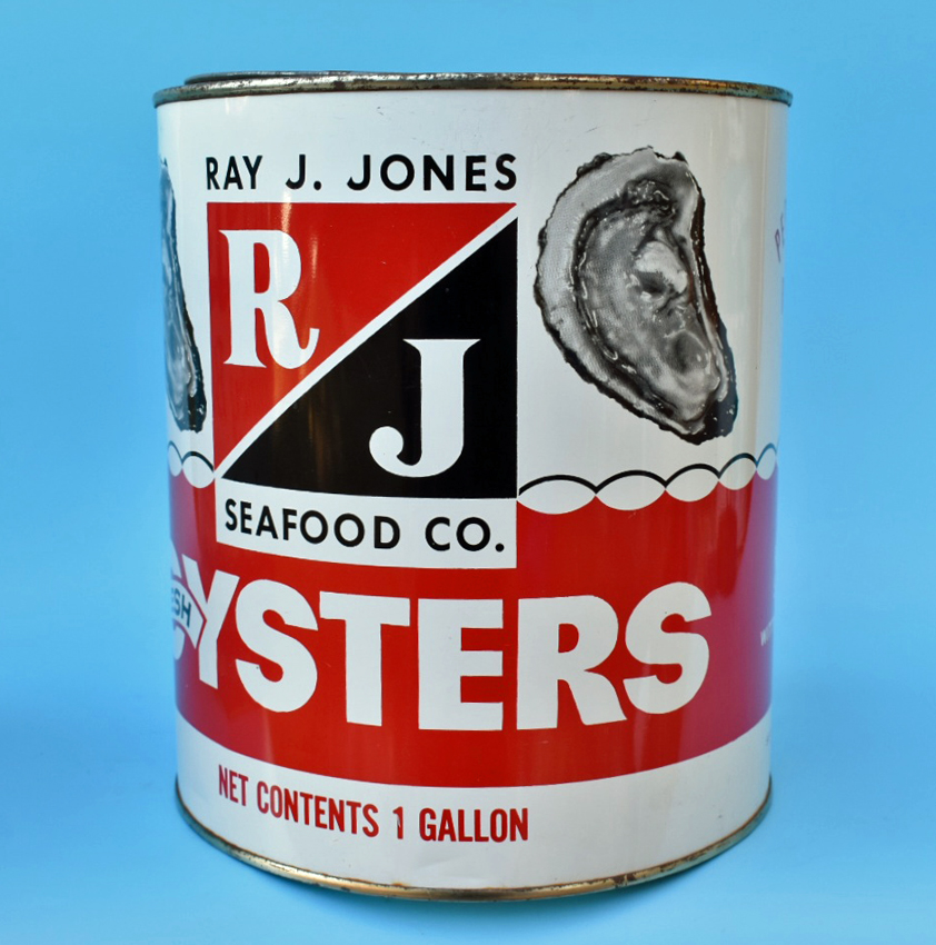 Pearl Brand 12 Ounce Oyster Tin Can from Annapolis Maryland